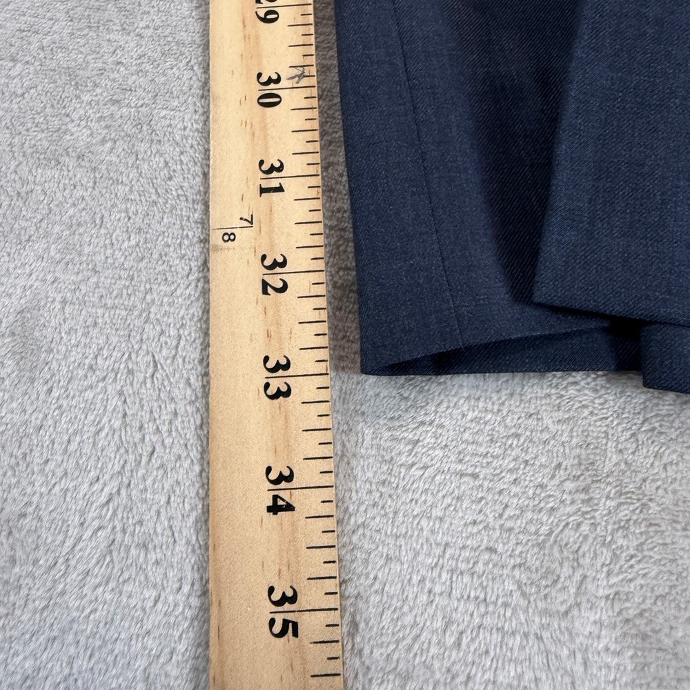 Santorelli Romeo Mens 35x34 Luxury Serge Blue Virgin Wool Flat Front Dress Pants - Picture 10 of 13